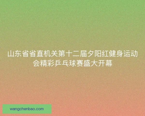 山东省省直机关第十二届夕阳红健身运动会精彩乒乓球赛盛大开幕 山东省省直机关第十二届夕阳红健身运动会精彩乒乓球赛盛大开幕